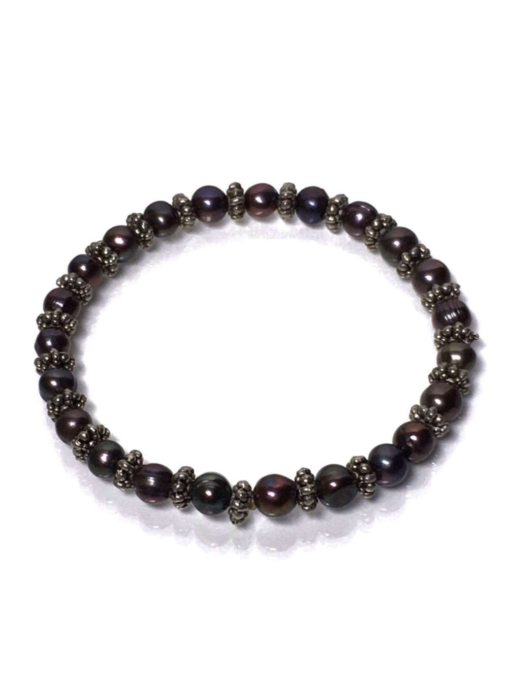 Peacock Black Freshwater Pearl
Stretch Bracelet 5mm Pearls